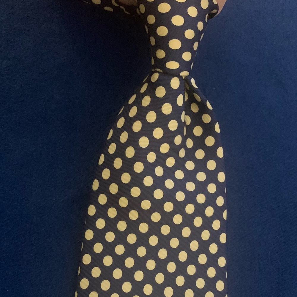 JOSEPH A BANK Blue/Yellow Polka Dot Tie